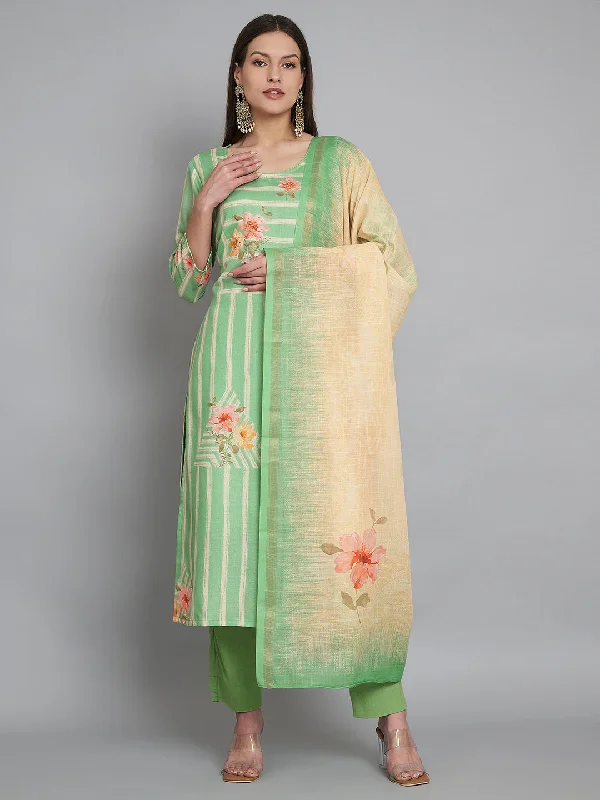 Pista Trendy Elementary Designer Readymade Linen Pant Suit With Embroidery Work Elegant Trouser Pants