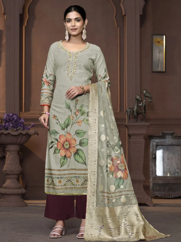 Pista Party Wear Readymade Pant Suit With Wevon Designer Printed Hand Work Classic Chino Pants