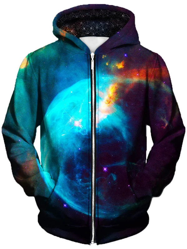 New Earth Unisex Zip-Up Hoodie Hoodie with Drop Shoulder Relaxed Streetwear