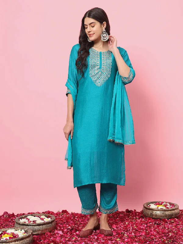 Rama Premium Designer Pant Suit With Embroidery Work High-Waist Jeans