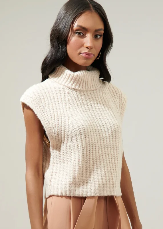 Monica Turtleneck Sweater Silk Blend Satin Velvet