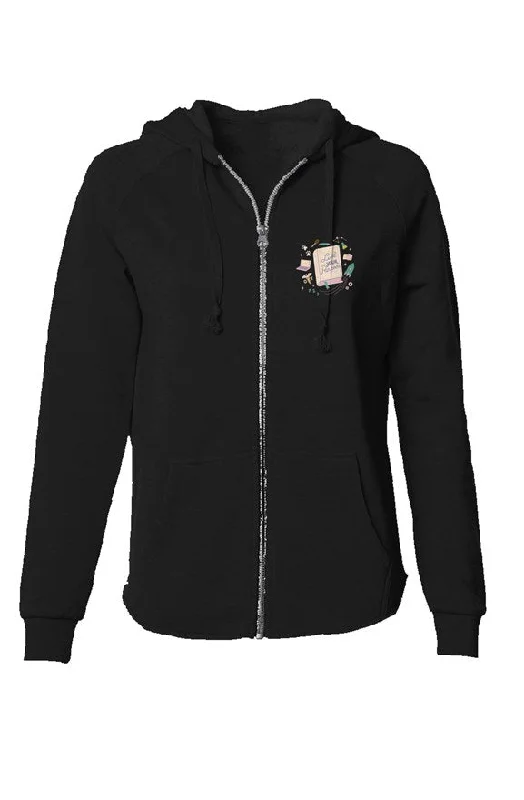 Live Your Purpose — Women's Relaxed Zip Hoodie Hoodie with Patch Decorative Personalized
