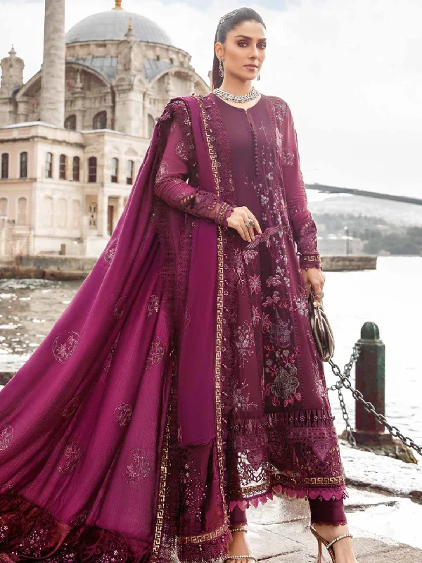 Light Burgundy Classy Designer Semi-Stitched Pant Suit With Embroidery Work Casual Skinny Fit Pants