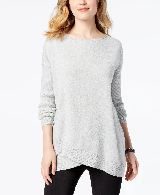 Asymmetrical Sweater Collared Crew Neck Turtle Neck