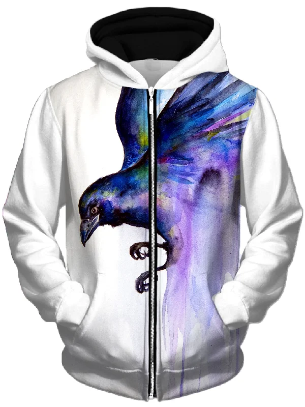 Nevermore Unisex Zip-Up Hoodie Hoodie with V-Neck Classic Versatile