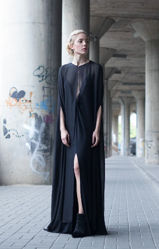 Black Cape Dress Tunics Business professional