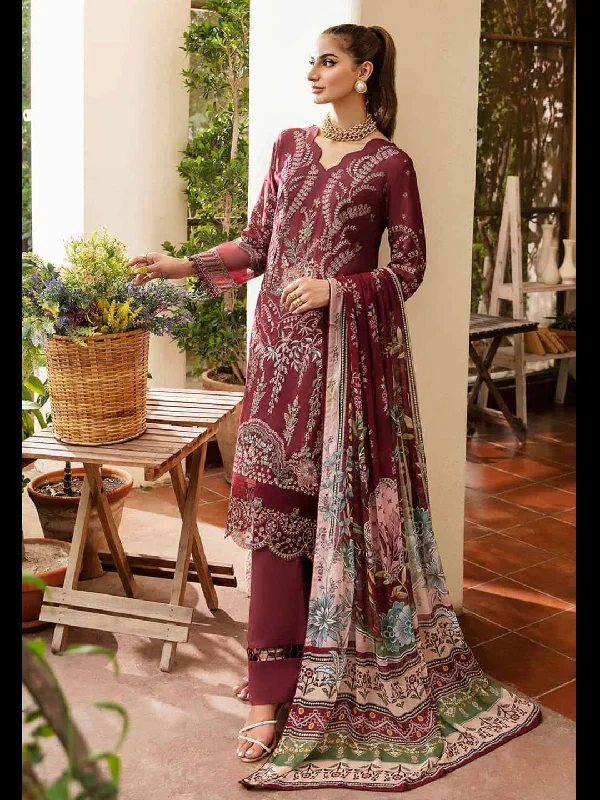Maroon Classy Designer Semi-Stitched Pant Suit With Embroidery Work Fashionable Jogger Pants