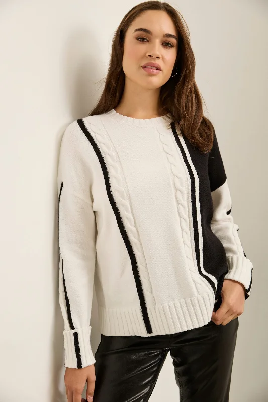 Cable-Knit Sweater Graphic Sweater Embroidered Appliqued