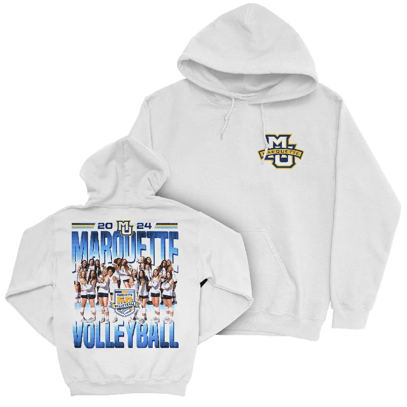 EXCLUSIVE RELEASE - Marquette Women's Volleyball Team Hoodie Hoodie with Pocket Utility Practical