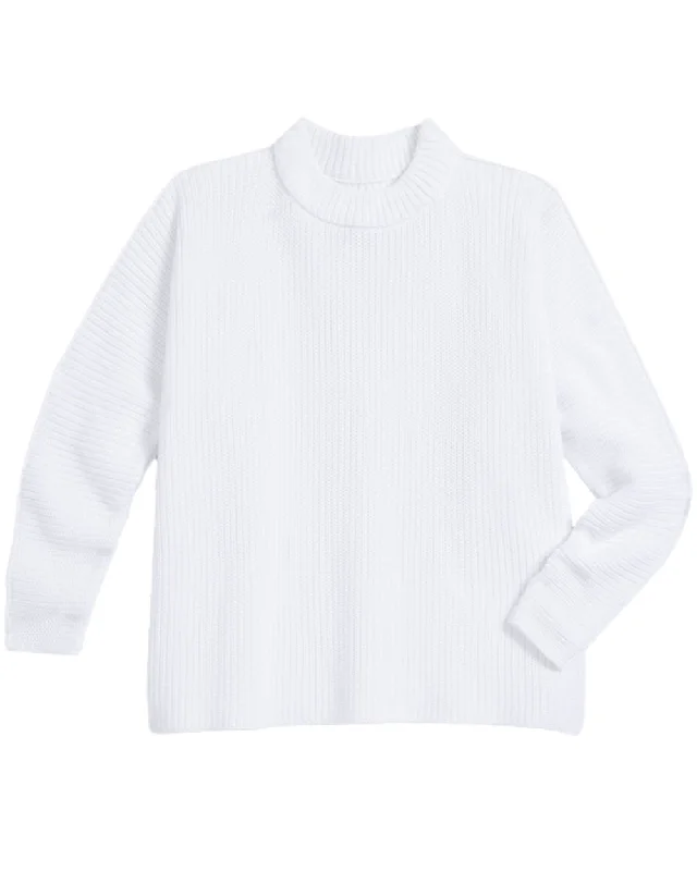 White Montecito Sweater Satin Blend Silk Blend Wool Blend