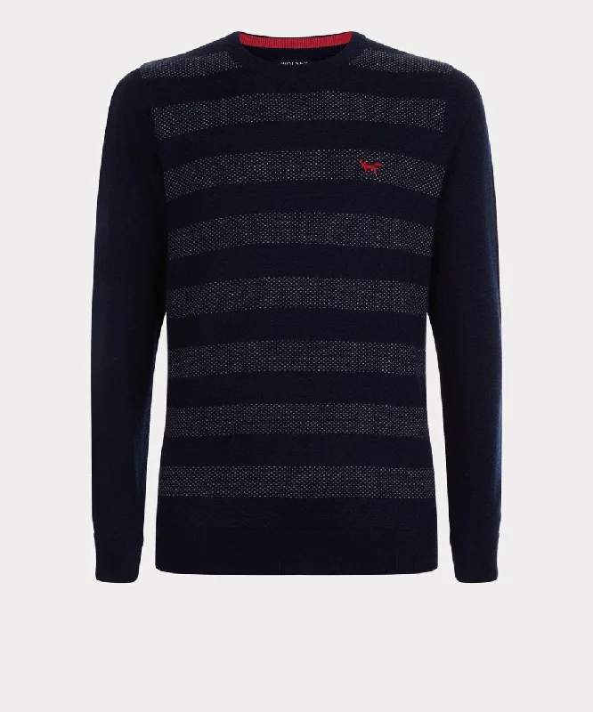 TOTECL HONEYCOMB TUCK CREW NECK SWEATER   - Tailored Straight A-Line