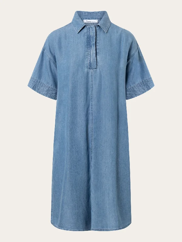 A-shape denim Tencel™ dress - Vintage Indigo Tunics Bridal satin