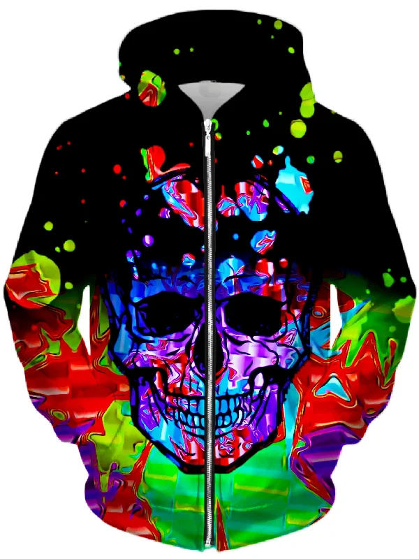 Chromatic Unisex Zip-Up Hoodie Hoodie with Elastic Waist Stretchable Comfortable