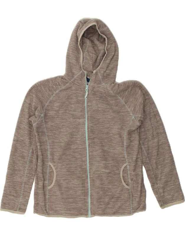 MOUNTAIN WAREHOUSE Womens Hooded Fleece Jacket UK 18 XL  Grey Flecked Ribbed Jacket Pleated Jacket Ruffled Jacket