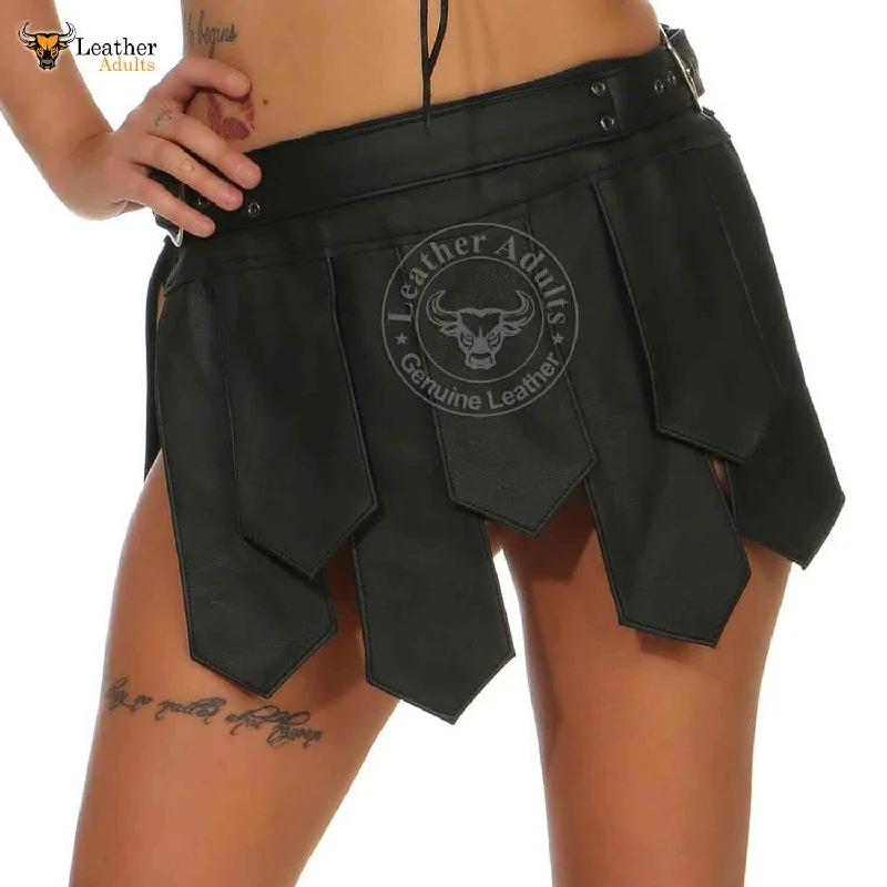 Womens Real LEATHER Mini Skirt Genuine Leather Kilt Gladiator Skirt Kilt All Sizes wool skirt breathable