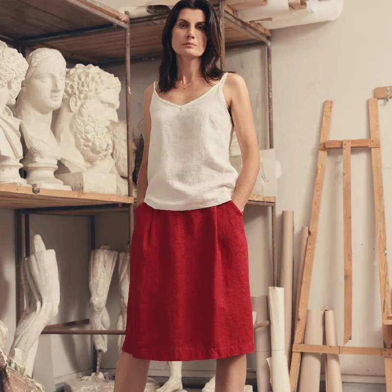Lava Falls Linen Tulip Skirt silk skirt lustrous