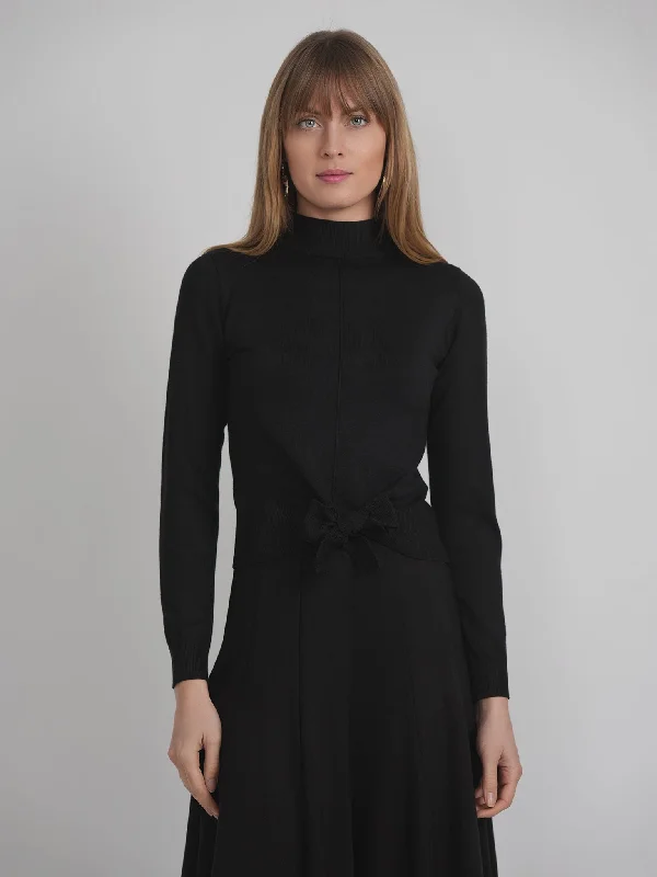 MOCKNECK TIE SWEATER Rayon Fabric Velvet Fabric Corduroy Fabric