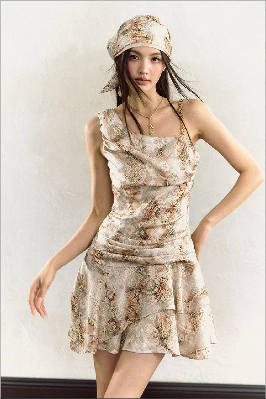 Tie-dye Print Vintage Irregular Slanted Dress/Scarf AGM0061 Tunics Bestseller popular