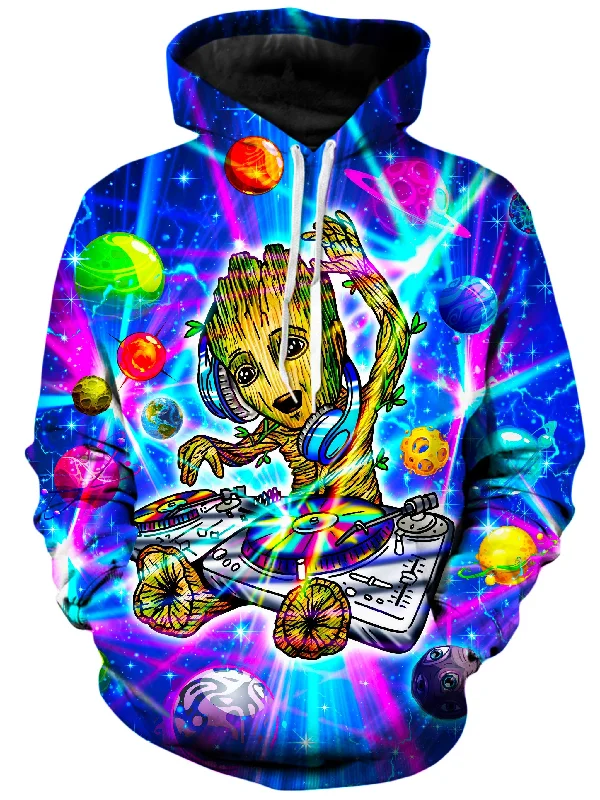 DJ Groot Hoodie Hoodie with Hem Raw Edge Edgy Unfinished