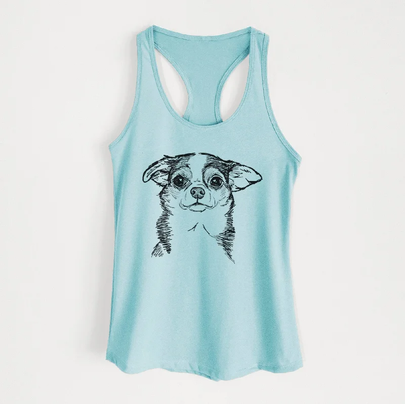 Doodled Worm the Chihuahua - Women's Racerback Tanktop fitness tank top
