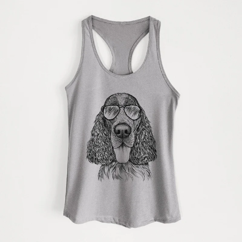 Duke the English Springer Spaniel - Women's Racerback Tanktop lime green tank