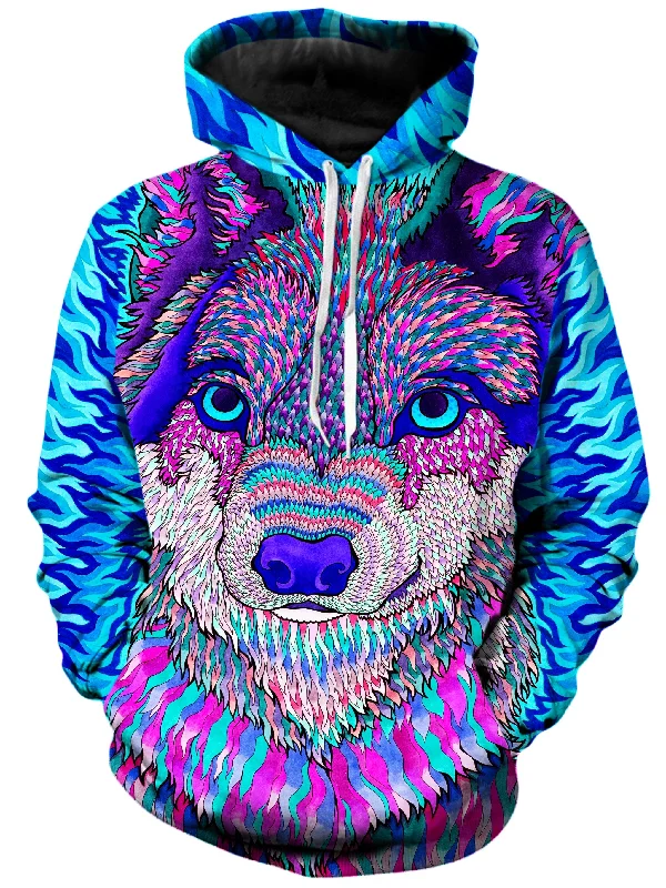 Wolfadelic III Unisex Hoodie Hoodie with Tied Waist Feminine Flattering