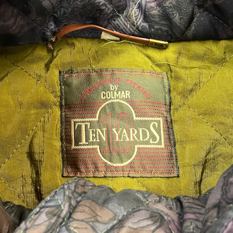 Colmar Ten Yards Women's Quilted Coat | Vintage High End Purple Jacket VTG Wool Fabric Cashmere Fabric Tweed Fabric