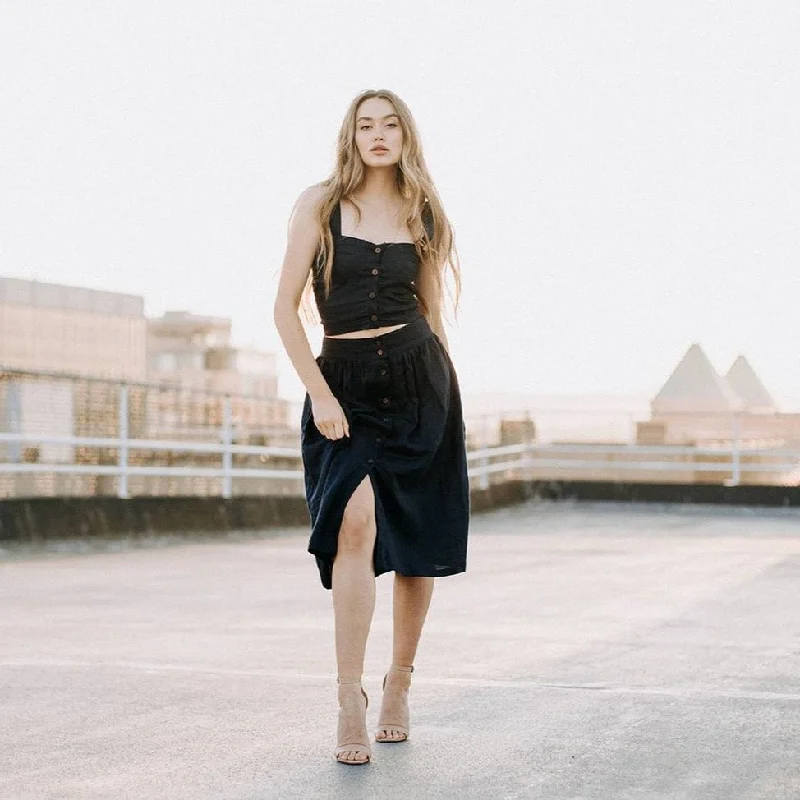 Penelope Skirt | Navy denim skirt durable