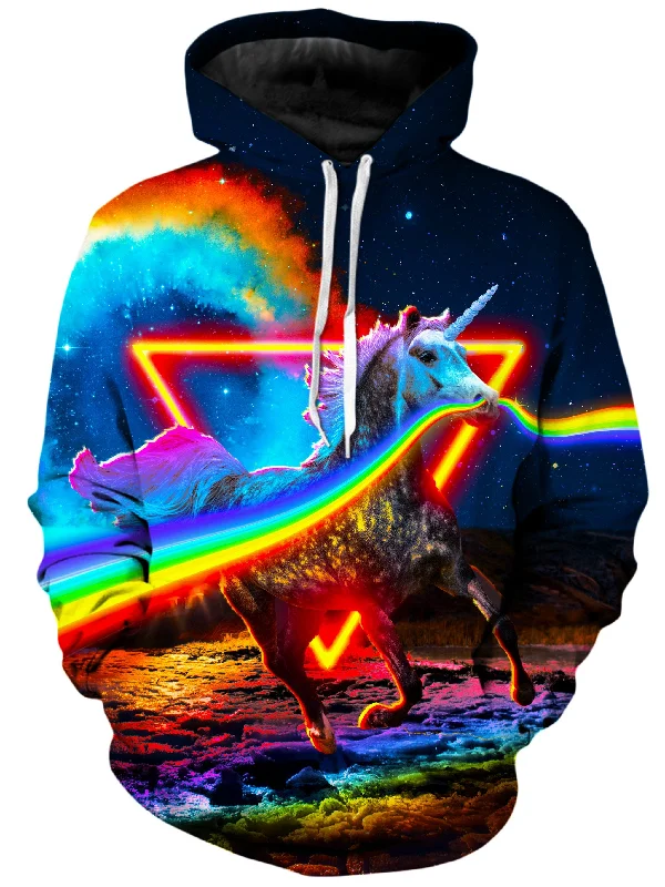 Rainbow Unicorn Unisex Hoodie Hoodie with Hem Elastic Stretchable Comfortable
