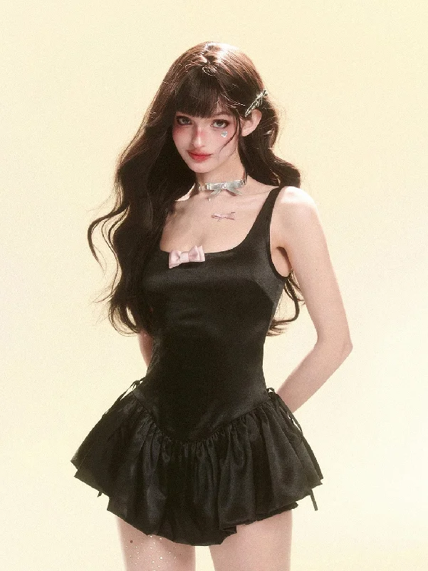 Bow Black Suspender Dress DIA0100 Tunics Seasonal trendy