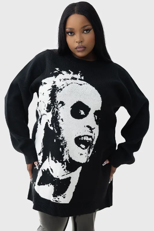 Ghost With The Most Intarsia Sweater [PLUS] Thin Thick Dense