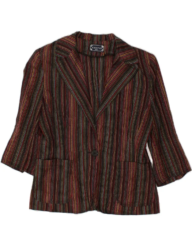 CHOPIN ROMA Womens 3/4 Sleeve 1 Button Blazer Jacket IT 44 Medium Red Appliqued Jacket Beaded Jacket Sequined Jacket