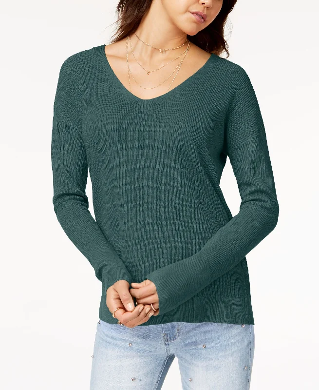 Juniors' Crisscross-Back Sweater Hooded Sweater Collared Sweater Shawl Collar