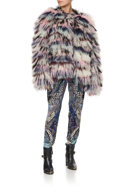 FUR JACKET FESTIVAL EXPRESS Striped Jacket Polka Dot Jacket Floral Jacket