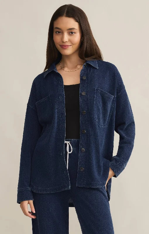 All Day Knit Denim Jacket | Indigo Lace Jacket Ribbed Jacket Sequined Jacket