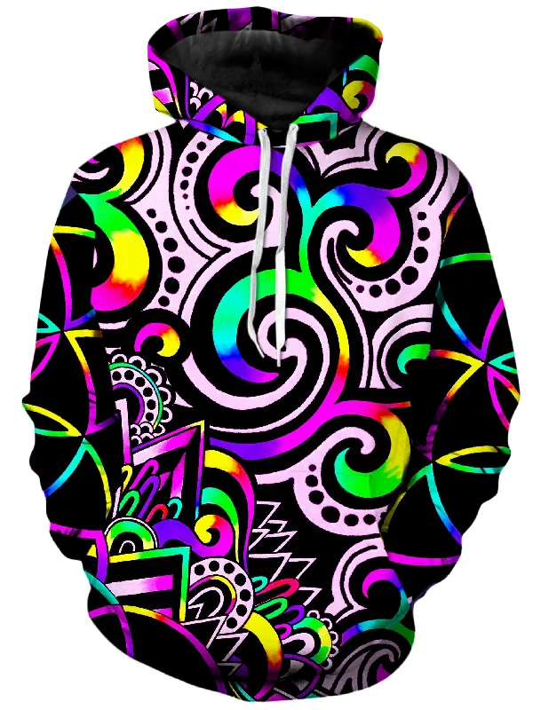 White Doodle Magic Unisex Hoodie Hoodie with Reflective Safety Nightwear