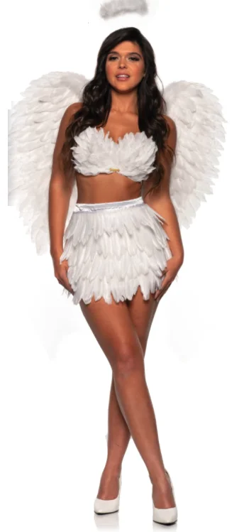 Feather Mini Skirt Set Adult Costume seamless skirt comfort