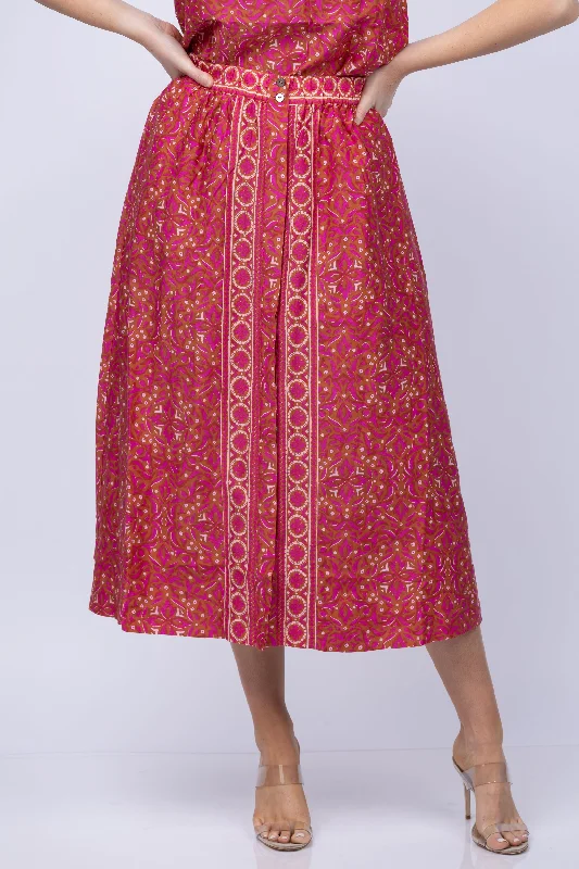 XiRENA Tannis Skirt in Pink Terra chiffon skirt floaty