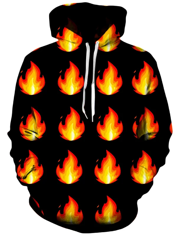 Burn Unisex Hoodie Hoodie with Exposed Zipper Edgy Industrial