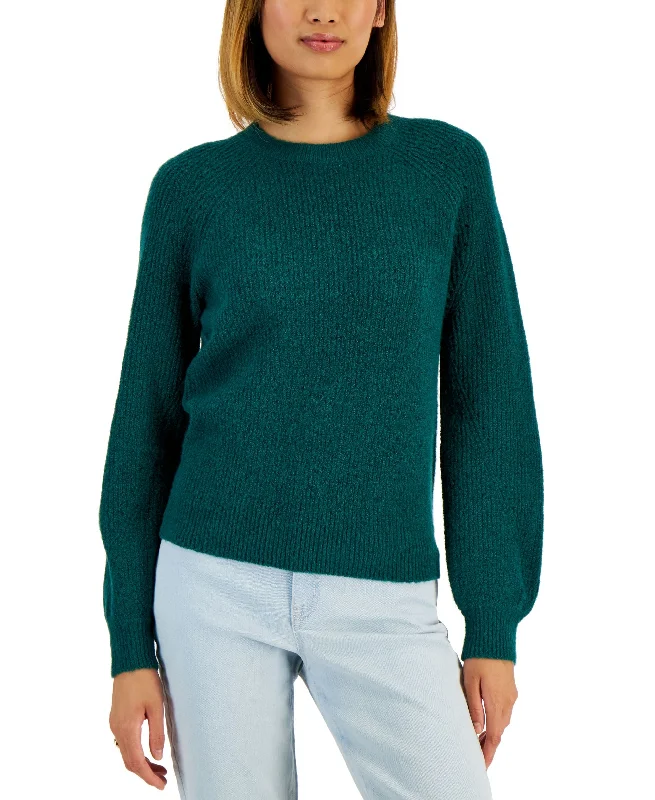 Style & Co Petite Pointelle Puffed Sleeve Sweater Terry Terry Cloth Terry Knit