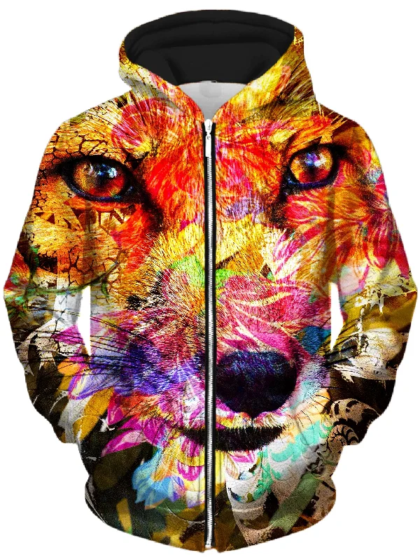Sly Fox Unisex Zip-Up Hoodie Hoodie with Slit Hem Functional Movement