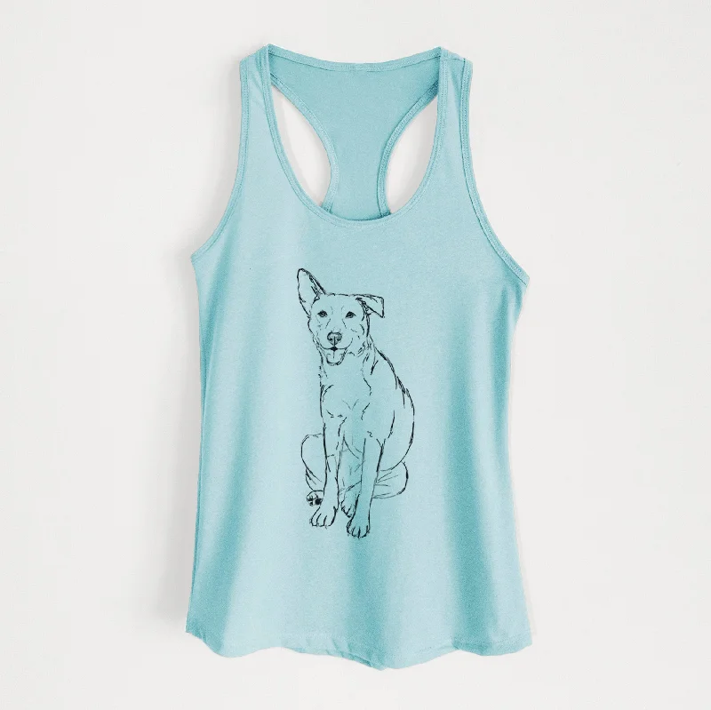 Doodled Mendel the Mixed Breed - Women's Racerback Tanktop adorable tank top