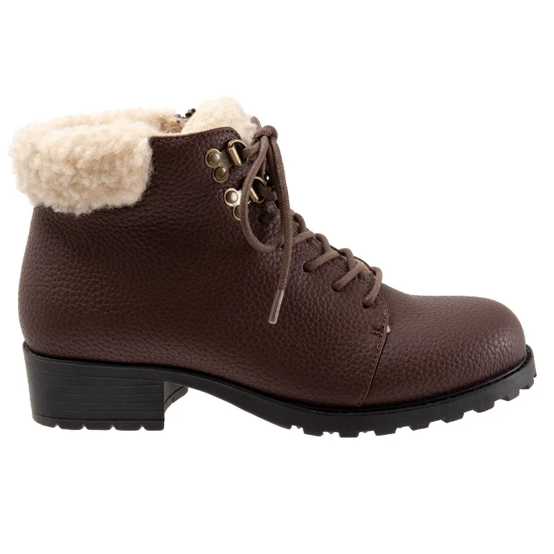 Trotters Becky 2.0 T2052-200 Womens Brown Leather Casual Dress Boots Tunics Chic fashionable