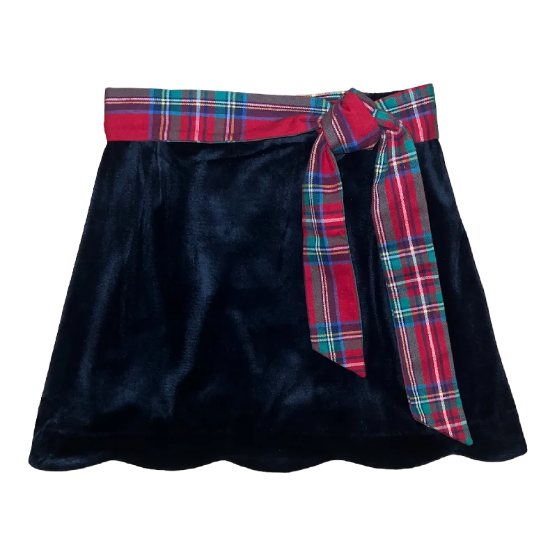 Seabrook Island Scalloped Skirt- Bulls Bay Blue Velvet spandex blend skirt