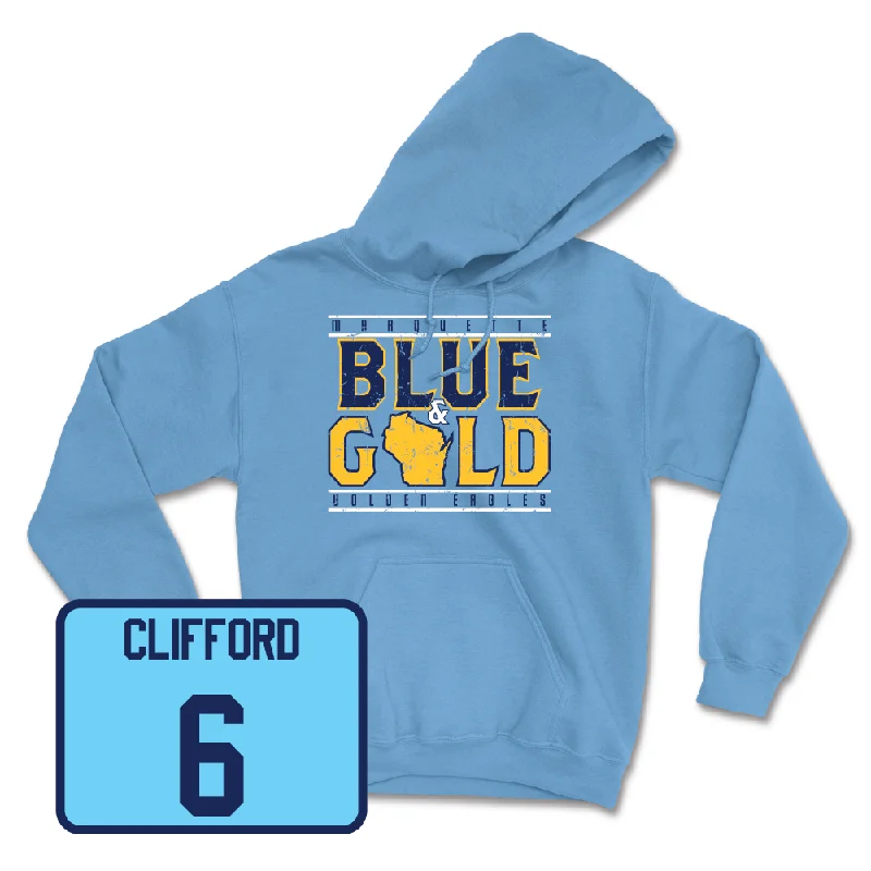 Championship Blue Women's Volleyball State Hoodie  - Meghan Clifford Hoodie with Turtle Neck Cozy Winter