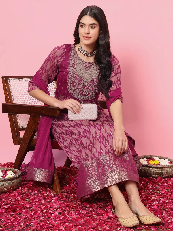 Purple Premium Designer Party Wear Readymade Suit Pant Elegant High-Waist Pants