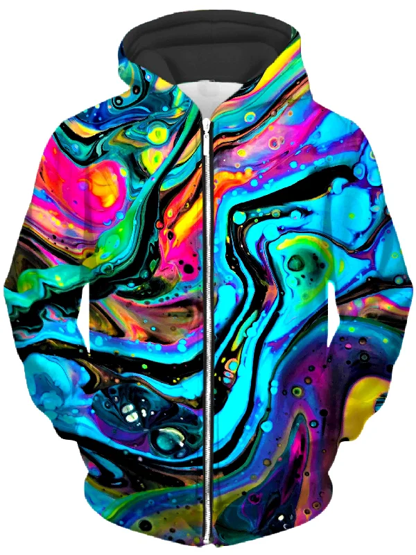 Funkadelic Unisex Zip-Up Hoodie Hoodie with Tie-Dye Psychedelic Retro