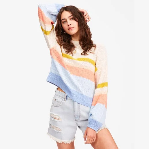 Billabong Seeing Double Crop Crewneck Sweater Wool Sweater Cotton Sweater Cashmere Sweater