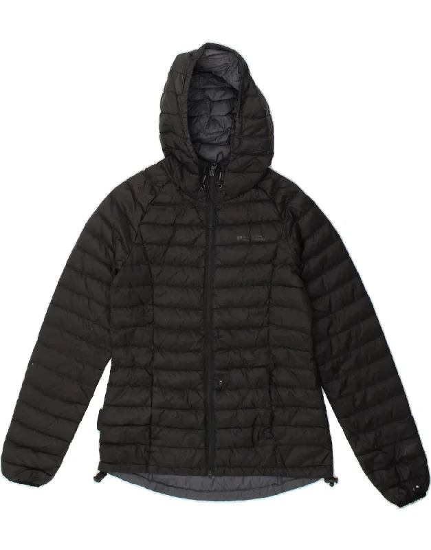 MOUNTAIN WAREHOUSE Womens Hooded Padded Jacket UK 10 Small  Black Nylon Jacket Blazer Coat