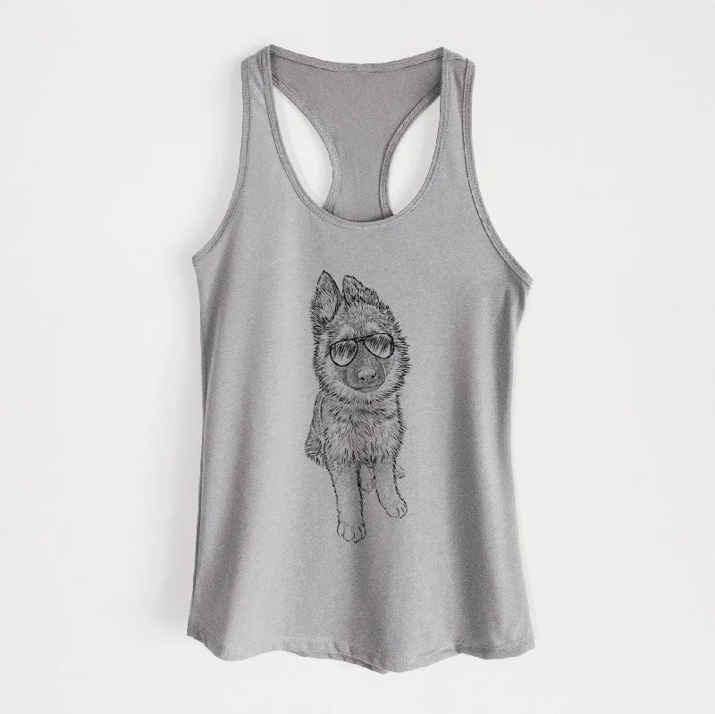 Kuyo the German Shepherd - Women's Racerback Tanktop activewear tank top